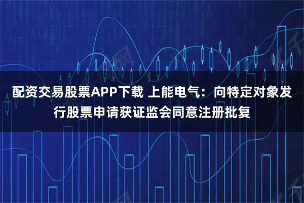 配资交易股票APP下载 上能电气：向特定对象发行股票申请获证监会同意注册批复